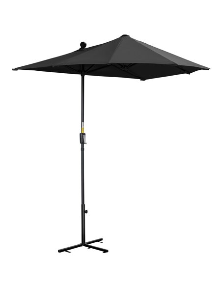 Outsunny 2m Half Parasol Market Umbrella Garden Parasol, Black 84D-175V00BK - pic 50596 | FastDaddyshop