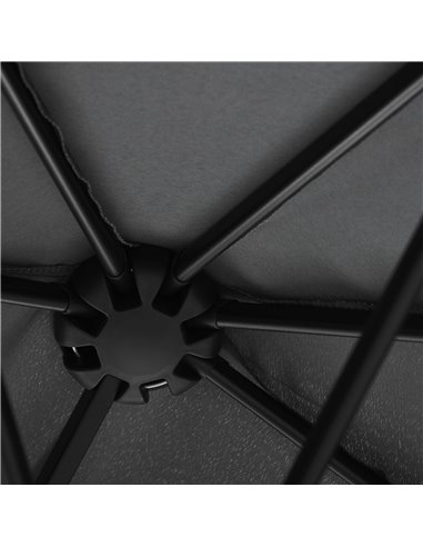 Outsunny 2m Half Parasol Market Umbrella Garden Balcony Parasol with Crank Handle, Base, Double-Sided Canopy, Black 84D-175V00BK