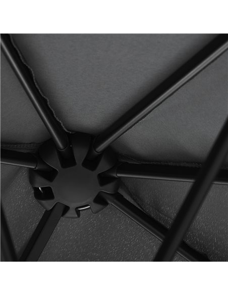 Outsunny 2m Half Parasol Market Umbrella Garden Balcony Parasol with Crank Handle, Base, Double-Sided Canopy, Black 84D-175V00BK - pic 50604 | FastDaddyshop