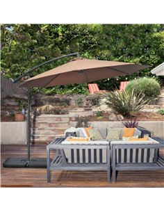 Outsunny 3(m) Garden Banana Parasol Cantilever Umbrella, Coffee 84D-096V01CF 2