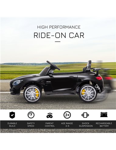 HOMCOM Compatible 12V Battery-powered 2 Motors Kids Electric Ride On Car GTR Toy with Parental Remote Control Music Lights MP3 f