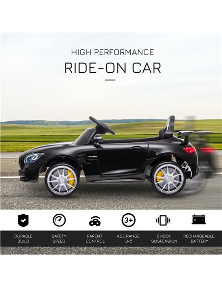 HOMCOM Compatible 12V Battery-powered 2 Motors Kids Electric Ride On Car GTR Toy with Parental Remote Control Music Lights MP3 f - pic 5061 | FastDaddyshop