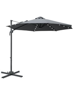 Outsunny 3(m) Square Outdoor Umbrella Patio Sun Umbrella, Dark Grey 84D-099CG
