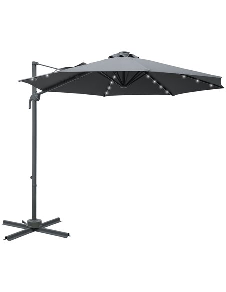 Outsunny 3(m) Square Outdoor Umbrella Patio Sun Umbrella, Dark Grey 84D-099CG - pic 50623 | FastDaddyshop