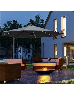 Outsunny 3(m) Square Outdoor Umbrella Patio Sun Umbrella, Dark Grey 84D-099CG 2