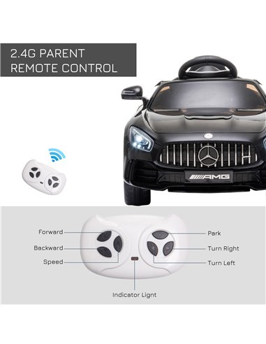 HOMCOM Compatible 12V Battery-powered 2 Motors Kids Electric Ride On Car GTR Toy with Parental Remote Control Music Lights MP3 f