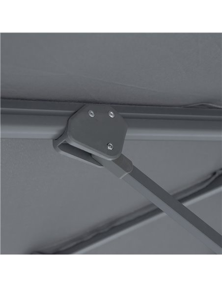 Outsunny 3(m) Square Outdoor Umbrella Patio Sun Umbrella with Crank & Tilt LED Solar Light Cross Base 360° Rotating Outdoor, Dar - pic 50631 | FastDaddyshop