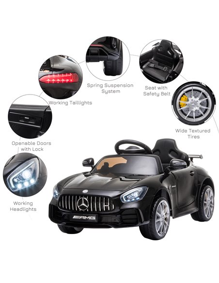HOMCOM Compatible 12V Battery-powered 2 Motors Kids Electric Ride On Car GTR Toy with Parental Remote Control Music Lights MP3 f - pic 5064 | FastDaddyshop