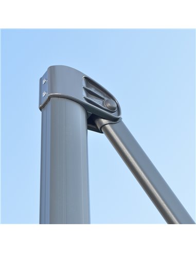 Outsunny 3 x 3(m) Cantilever Parasol with Cross Base, Garden Umbrella with 360° Rotation, Crank Handle and Tilt for Outdoor, Pat