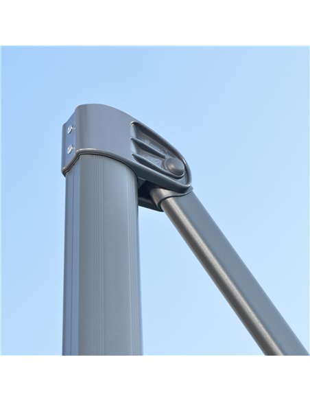 Outsunny 3 x 3(m) Cantilever Parasol with Cross Base, Garden Umbrella with 360° Rotation, Crank Handle and Tilt for Outdoor, Pat - pic 50640 | FastDaddyshop