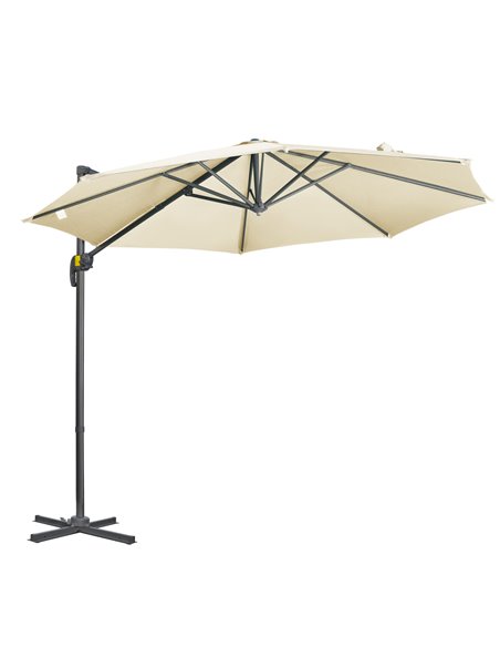 Outsunny 3 x 3(m) Cantilever Parasol Garden Umbrella, Cream White 84D-052V00CW - pic 50641 | FastDaddyshop