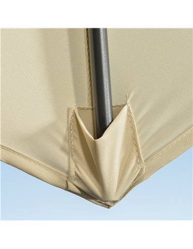 Outsunny 3 x 3(m) Cantilever Parasol with Cross Base, Garden Umbrella with 360° Rotation, Crank Handle and Tilt for Outdoor, Pat