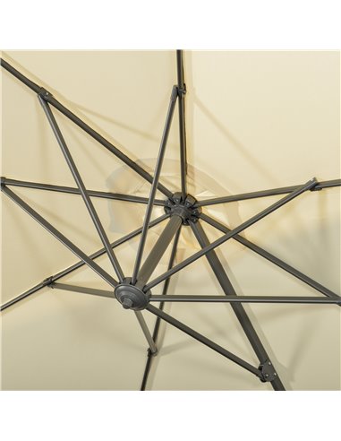 Outsunny 3 x 3(m) Cantilever Parasol with Cross Base, Garden Umbrella with 360° Rotation, Crank Handle and Tilt for Outdoor, Pat