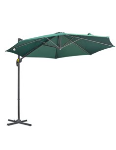 Outsunny 3 x 3(m) Cantilever Parasol Garden Umbrella, Green 84D-052V00GN