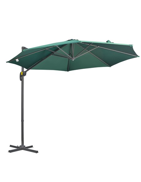 Outsunny 3 x 3(m) Cantilever Parasol Garden Umbrella, Green 84D-052V00GN - pic 50650 | FastDaddyshop