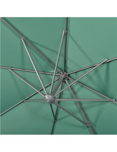 Outsunny 3 x 3(m) Cantilever Parasol with Cross Base, Garden Umbrella with 360° Rotation, Crank Handle and Tilt for Outdoor, Pat