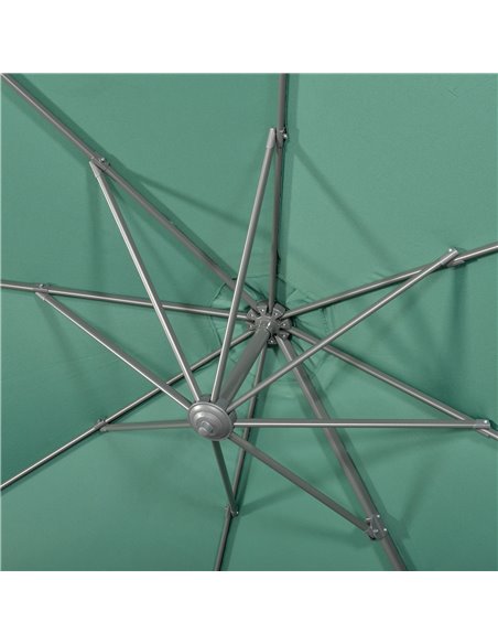 Outsunny 3 x 3(m) Cantilever Parasol with Cross Base, Garden Umbrella with 360° Rotation, Crank Handle and Tilt for Outdoor, Pat - pic 50658 | FastDaddyshop
