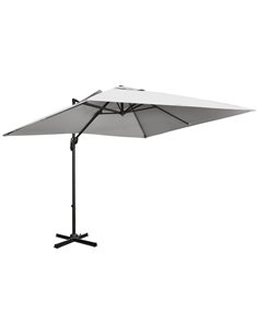 Outsunny 2.7 x 2.7 m Cantilever Parasol, Square Umbrella, Grey 84D-120V00GY