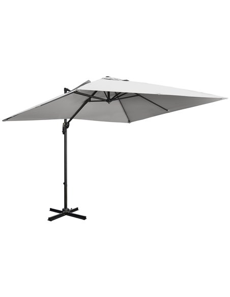 Outsunny 2.7 x 2.7 m Cantilever Parasol, Square Umbrella, Grey 84D-120V00GY - pic 50686 | FastDaddyshop