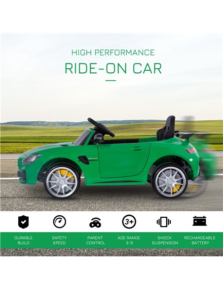 HOMCOM Compatible 12V Battery-powered 2 Motors Kids Electric Ride On Car GTR Toy with Parental Remote Control Music Lights MP3 f - pic 5069 | FastDaddyshop