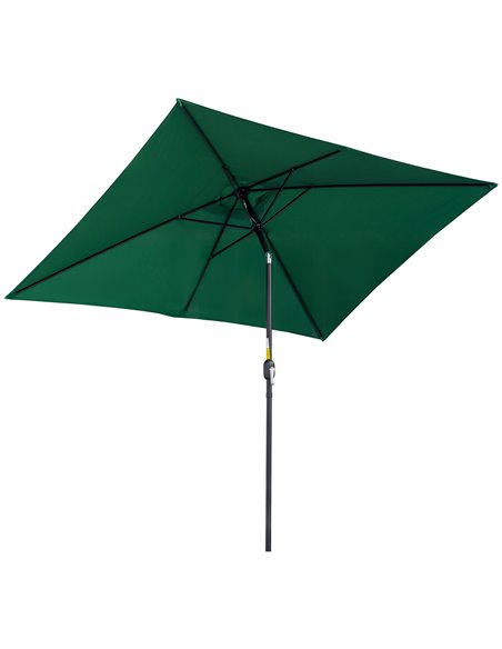 Outsunny 3x2m Patio Parasol Garden Umbrellas Canopy, Green 84D-013V00GN - pic 50704 | FastDaddyshop