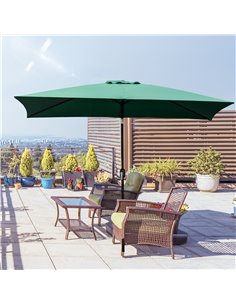Outsunny 3x2m Patio Parasol Garden Umbrellas Canopy, Green 84D-013V00GN 2