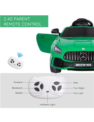 HOMCOM Compatible 12V Battery-powered 2 Motors Kids Electric Ride On Car GTR Toy with Parental Remote Control Music Lights MP3 f
