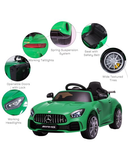 HOMCOM Compatible 12V Battery-powered 2 Motors Kids Electric Ride On Car GTR Toy with Parental Remote Control Music Lights MP3 f - pic 5072 | FastDaddyshop