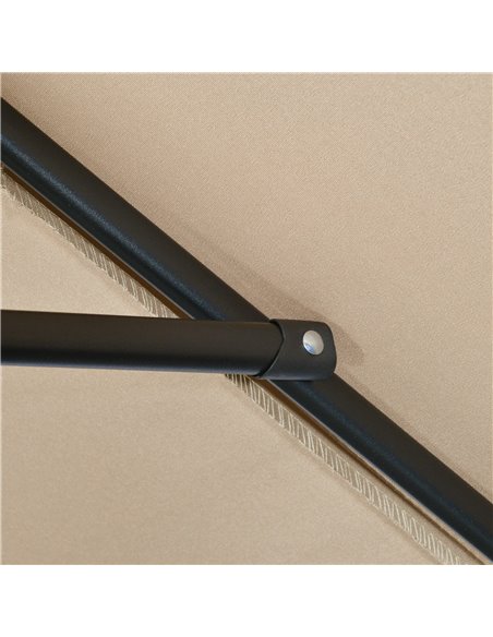 Outsunny 3x2m Patio Parasol Garden Umbrellas Canopy with Aluminum Tilt Crank Rectangular Sun Shade Steel, Khaki 84D-013V00KK - pic 50721 | FastDaddyshop