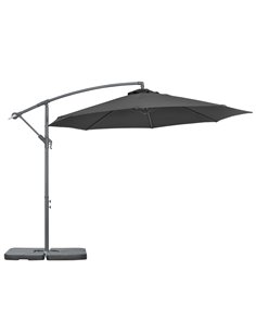 Outsunny 3(m) Garden Banana Parasol Cantilever Umbrella, Black 84D-096V01BK