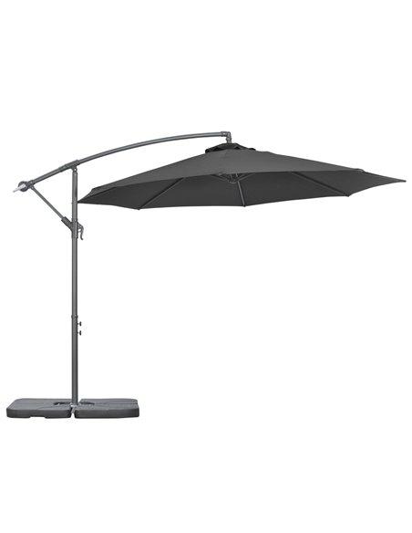 Outsunny 3(m) Garden Banana Parasol Cantilever Umbrella, Black 84D-096V01BK - pic 50722 | FastDaddyshop
