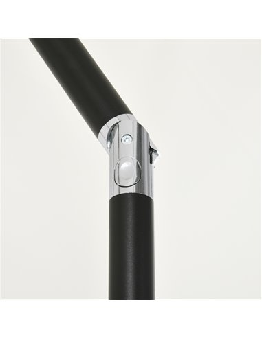 Outsunny 3x2m Patio Parasol Garden Umbrellas Canopy with Aluminum Tilt Crank Rectangular Sun Shade Steel, Cream White 84D-013V00