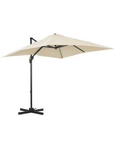 Outsunny 2.5 x 2.5m Patio Offset Parasol Umbrella, Cream White 84D-051V00CW