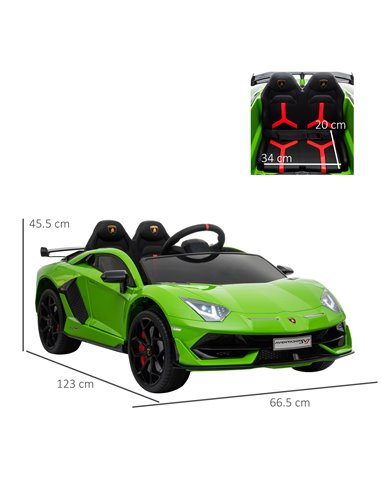HOMCOM Compatible 12V Battery-powered Kids Electric Ride On Car Lamborghini Aventador Sports Racing Car Toy with Parental Remote