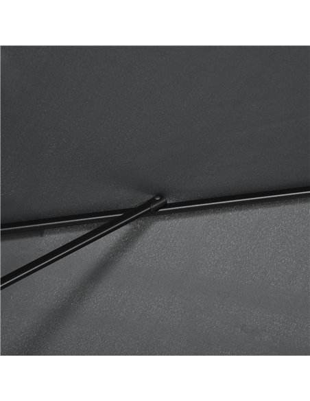 Outsunny 3x2m Patio Parasol Garden Umbrellas Canopy with Aluminum Tilt Crank Rectangular Sun Shade Steel, Black 84D-013V00BK - pic 50765 | FastDaddyshop