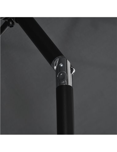 Outsunny 3x2m Patio Parasol Garden Umbrellas Canopy with Aluminum Tilt Crank Rectangular Sun Shade Steel, Black 84D-013V00BK