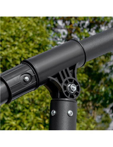 Outsunny 2.7m Banana Parasol Cantilever Umbrella with Crank Handle and Cross Base for Outdoor, Hanging Sun Shade, Black  84D-161