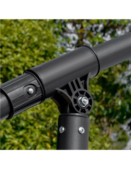 Outsunny 2.7m Banana Parasol Cantilever Umbrella with Crank Handle and Cross Base for Outdoor, Hanging Sun Shade, Black  84D-161 - pic 50774 | FastDaddyshop