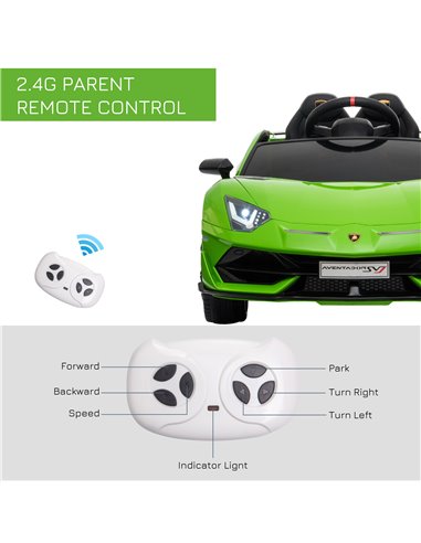 HOMCOM Compatible 12V Battery-powered Kids Electric Ride On Car Lamborghini Aventador Sports Racing Car Toy with Parental Remote