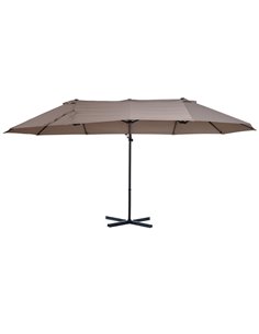 Outsunny Double Canopy Offset Parasol Umbrella, Brown 84D-085BN