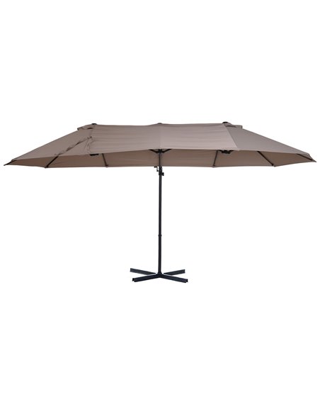 Outsunny Double Canopy Offset Parasol Umbrella, Brown 84D-085BN - pic 50794 | FastDaddyshop