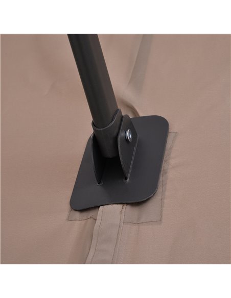 Outsunny Double Canopy Offset Parasol Umbrella Garden Shade with 12 Support Ribs Crank Handle Easy Lift Twin Canopy Brown 84D-08 - pic 50801 | FastDaddyshop