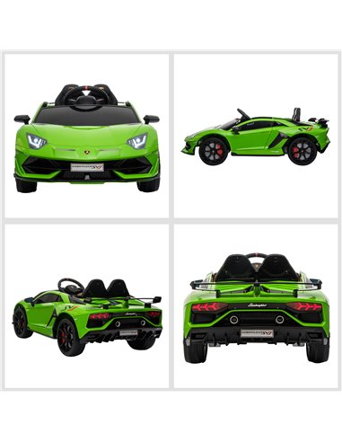 HOMCOM Compatible 12V Battery-powered Kids Electric Ride On Car Lamborghini Aventador Sports Racing Car Toy with Parental Remote