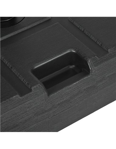 Outsunny 40kg Square Umbrella Parasol Base with Wood Effect, Plastic Umbrella Stand for Outdoor Patio Umbrella, Black 84D-273V00