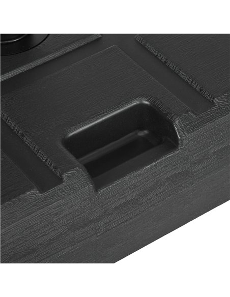 Outsunny 40kg Square Umbrella Parasol Base with Wood Effect, Plastic Umbrella Stand for Outdoor Patio Umbrella, Black 84D-273V00 - pic 50810 | FastDaddyshop