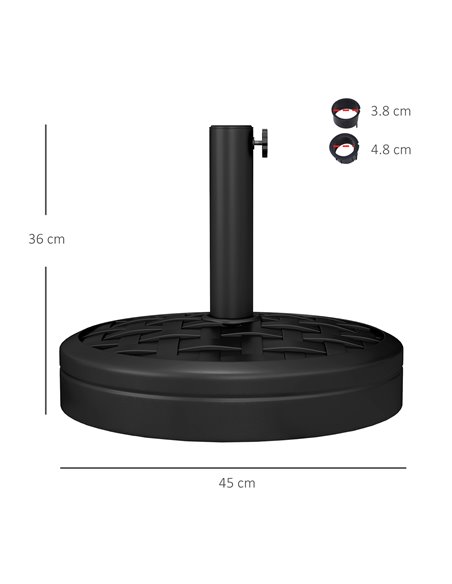 Outsunny 18kg Concrete Umbrella Parasol Base with Rattan Effect 45cm Dia Heavy Duty Parasol Stand for Outdoor Patio Umbrella 84D - pic 50814 | FastDaddyshop