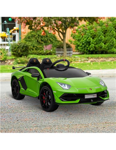 HOMCOM Compatible 12V Battery-powered Kids Electric Ride On Car Lamborghini Aventador Sports Racing Car Toy with Parental Remote