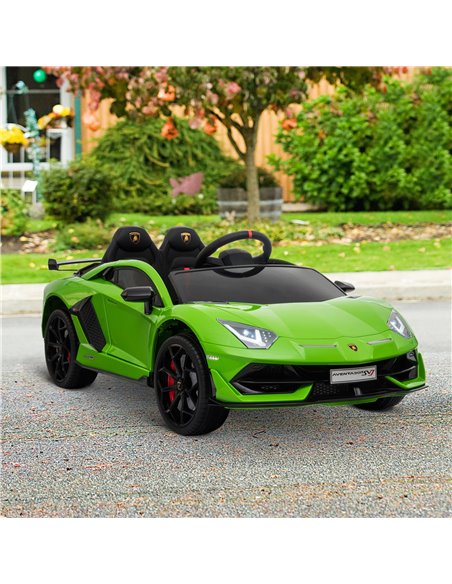 HOMCOM Compatible 12V Battery-powered Kids Electric Ride On Car Lamborghini Aventador Sports Racing Car Toy with Parental Remote - pic 5082 | FastDaddyshop