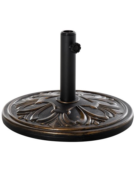 Outsunny 13kg Round Umbrella Base Outdoor Parasol Base, Bronze Tone 84D-046 - pic 50821 | FastDaddyshop