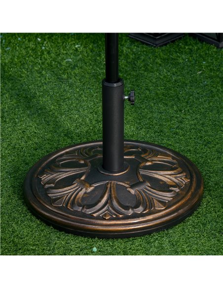 Outsunny 13kg Round Umbrella Base Outdoor Parasol Base Weight Stand Holder for Outdoor Garden Bronze Tone 84D-046 - pic 50822 | FastDaddyshop